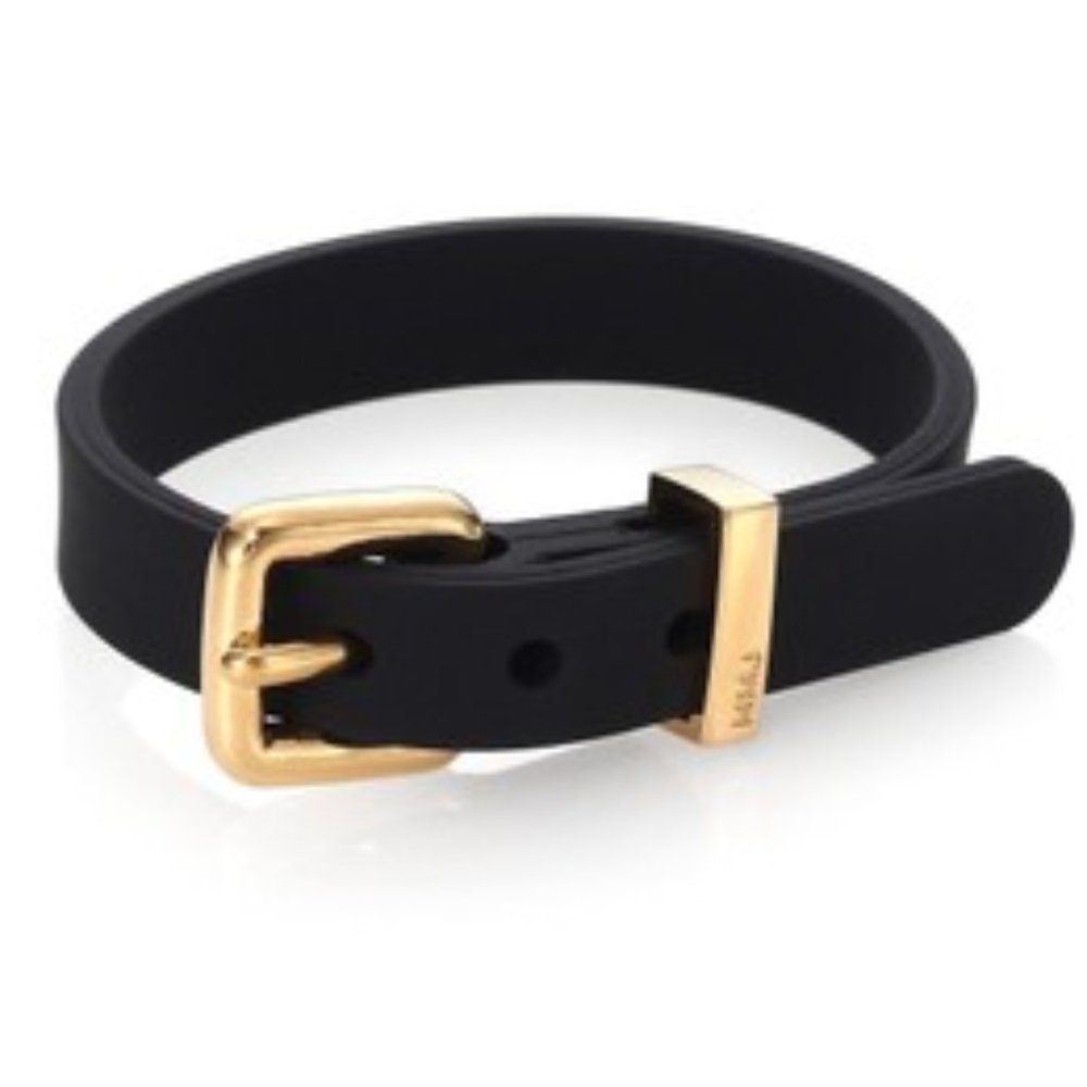 Marc by Marc Jacobs Black Silicon Rubber Belt Buckle Bracelet